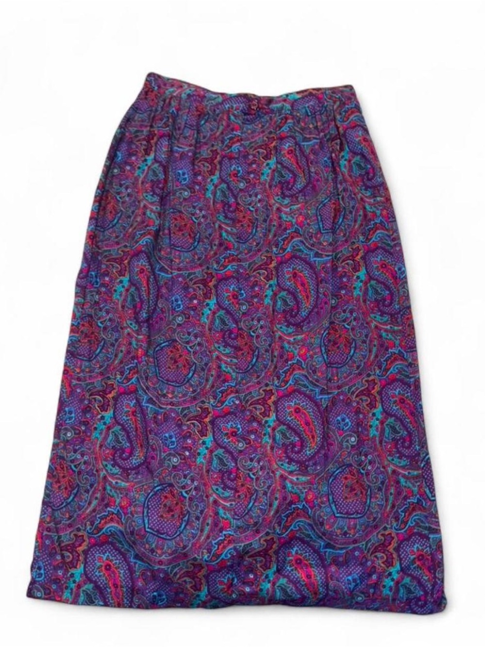 Women’s Vintage Pendleton Purple Paisley Midi Skirt with Slit